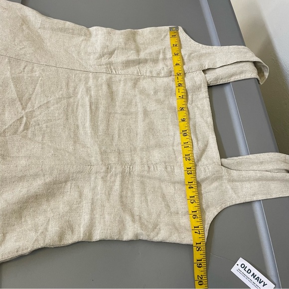 NWT Old Navy Linen Blend Dress Smocked Boho Square Neck Sheath Mini Large - Picture 10 of 11